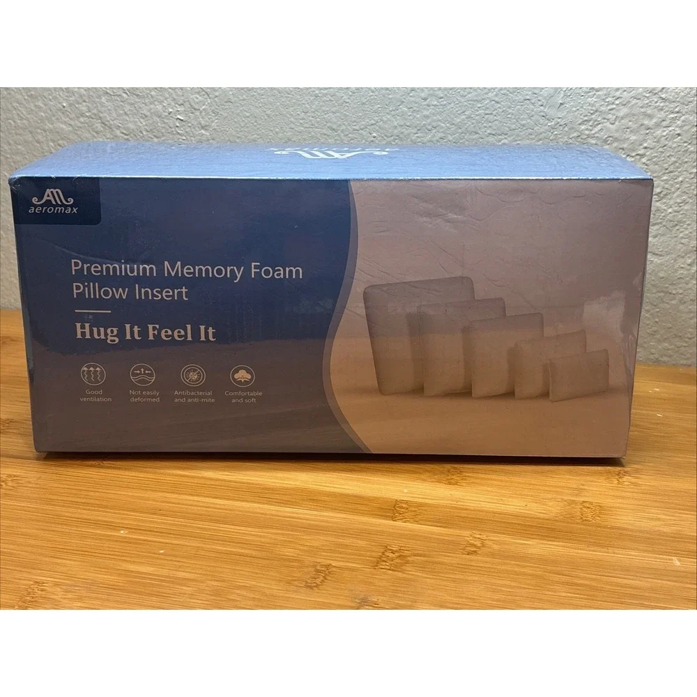 AM AEROMAX 16x16‎ Pillow Insert Memory Foam Throw Pillow Insert Square.  Sealed!